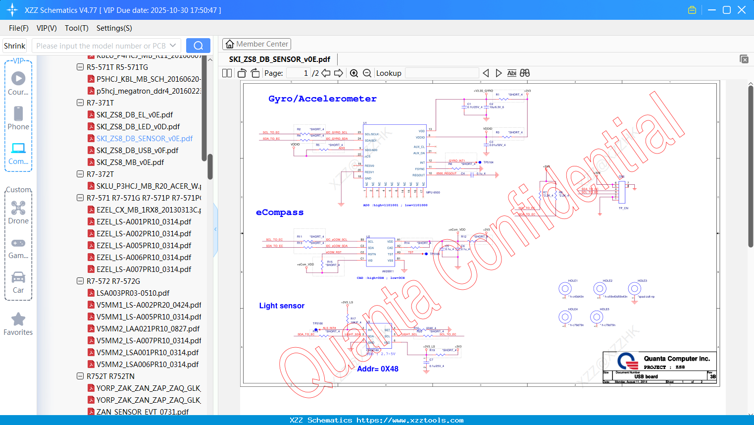 Laptop ACER SKI_ZS8_DB_SENSOR_v0E